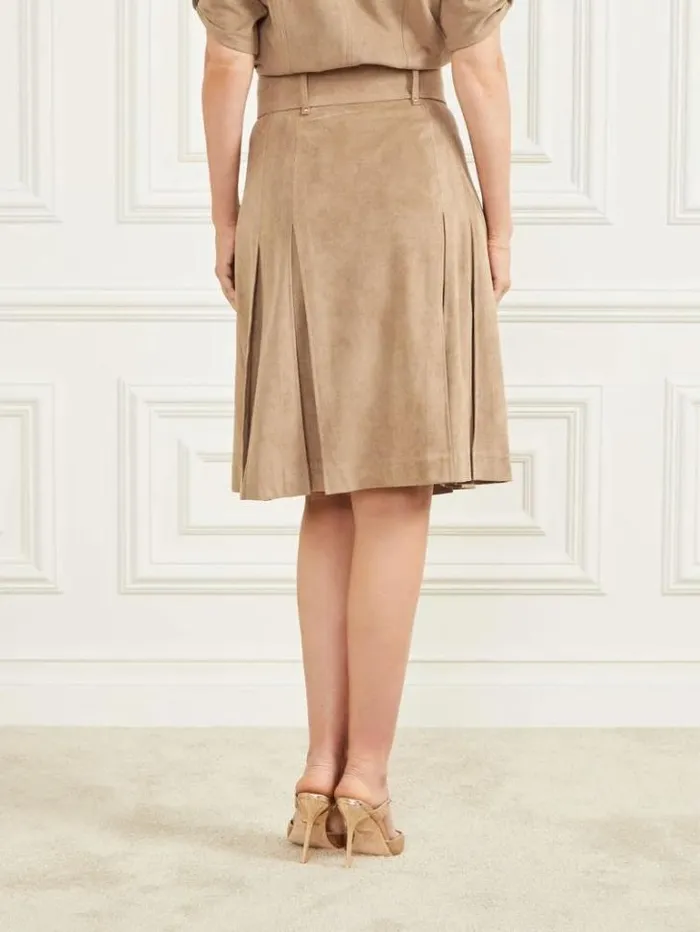 Bottoms Women Marciano Kasia FauxSuede Skirt Truffle Dust Multi Bottoms Women Marciano Kasia FauxSuede Skirt Truffle Dust Multi