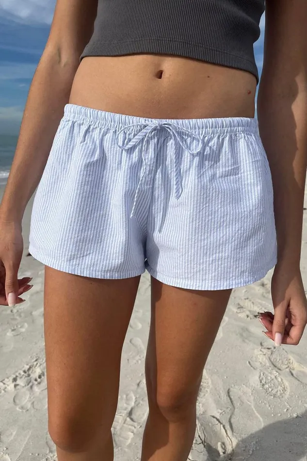 Brandy Melville Bottoms Mary Lou Striped Sweatshorts Light Blue Vertical Stripes 8211 Women