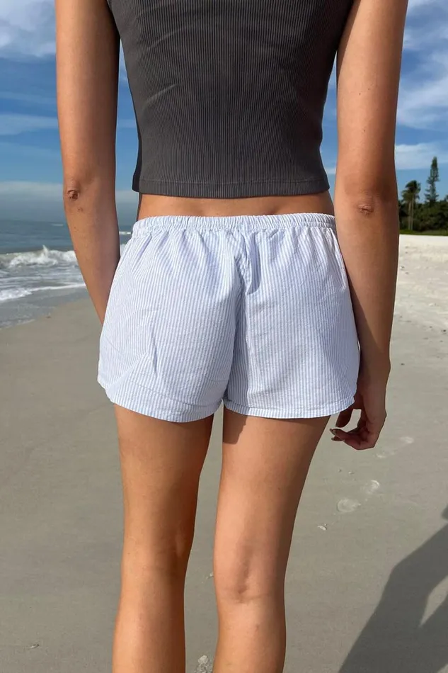 Brandy Melville Bottoms Mary Lou Striped Sweatshorts Light Blue Vertical Stripes 8211 Women