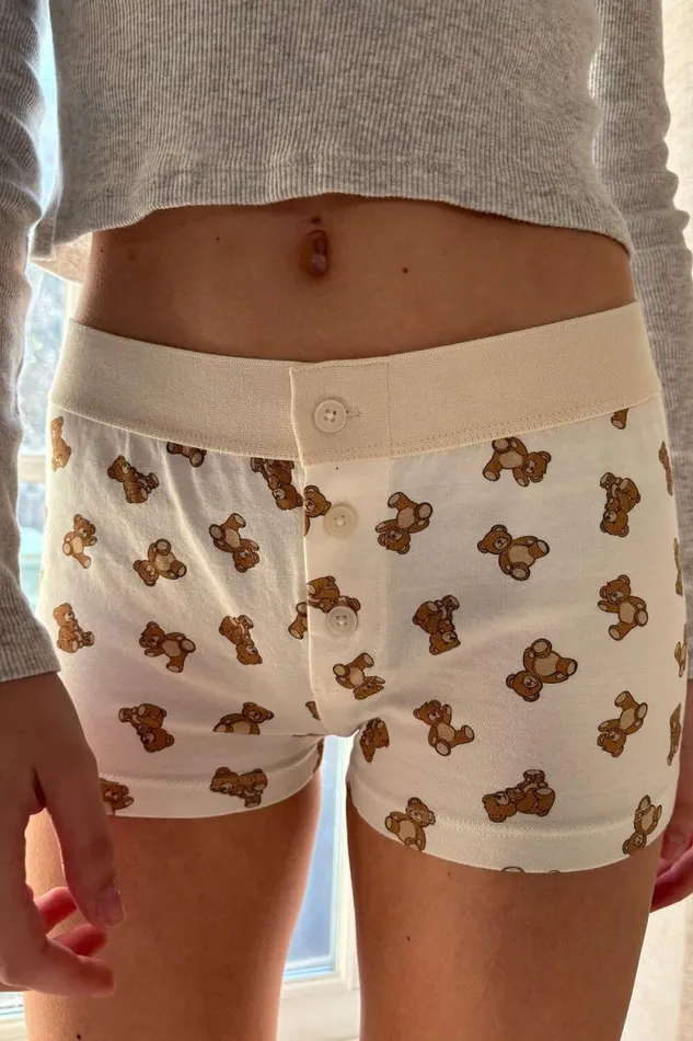 Brandy Melville Intimates Boyshort Teddy Bear Underwear Ivory 8211 Women