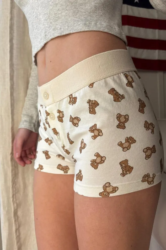 Brandy Melville Intimates Boyshort Teddy Bear Underwear Ivory 8211 Women