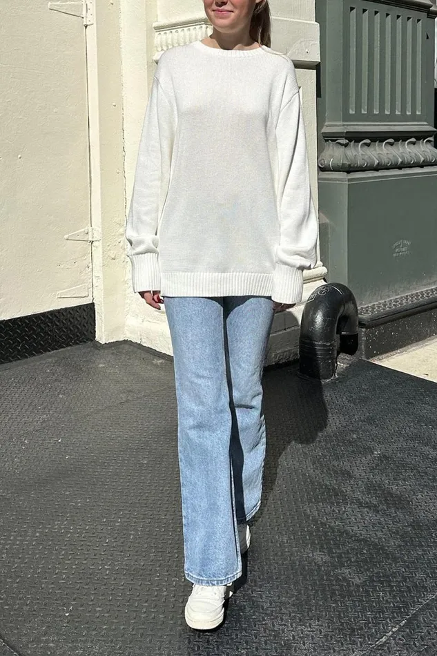 Brandy Melville Sweaters Brianna Cotton Sweater Natural White 8211 Women