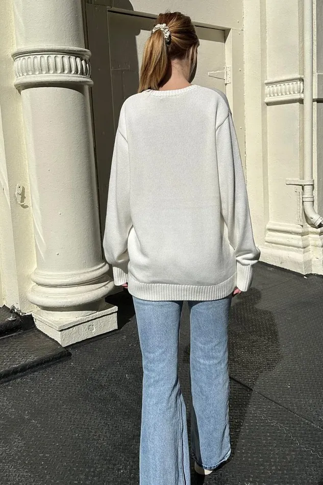 Brandy Melville Sweaters Brianna Cotton Sweater Natural White 8211 Women