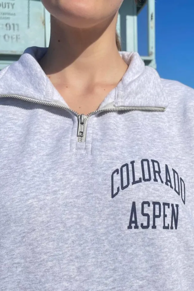 Brandy Melville Sweaters Missy Colorado Aspen Sweatshirt Light Heather Grey 8211 Women