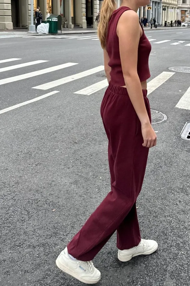Brandy Melville Sweatpants and Sweatshirts Rosa Sweatpants Burgundy 8211 Women