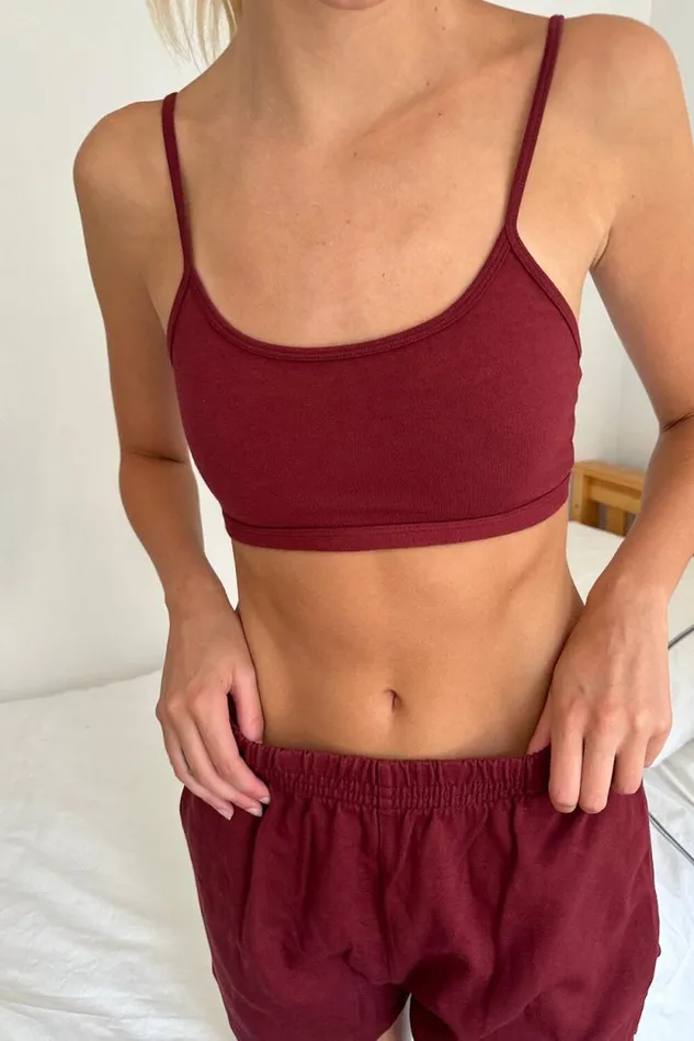 Brandy Melville Tops Laney Bra Top Burgundy 8211 Women