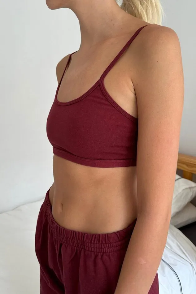 Brandy Melville Tops Laney Bra Top Burgundy 8211 Women