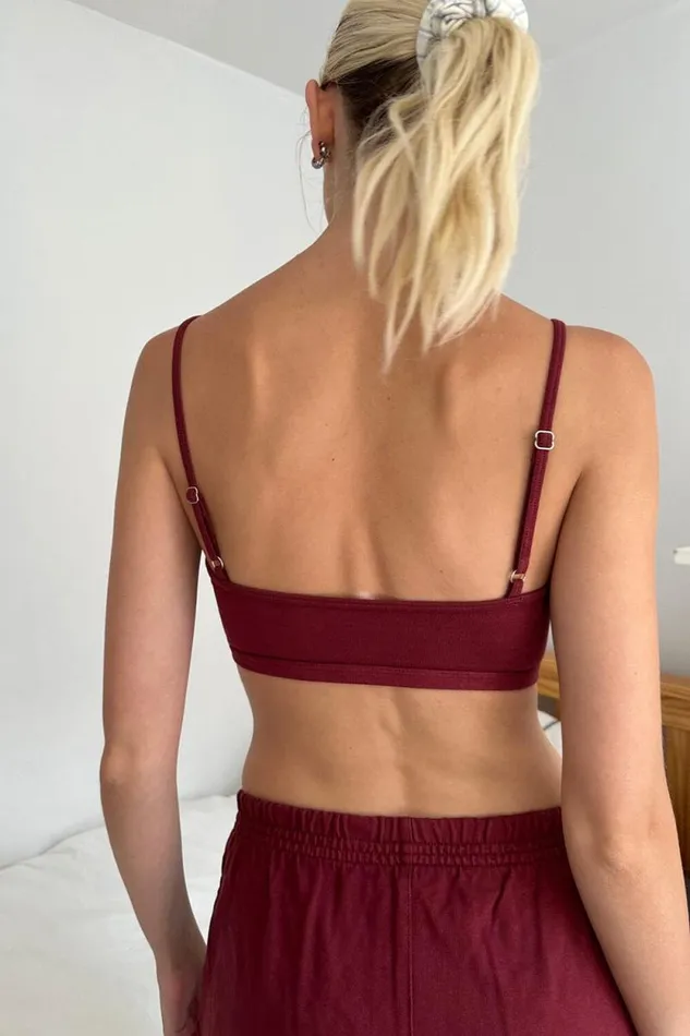 Brandy Melville Tops Laney Bra Top Burgundy 8211 Women