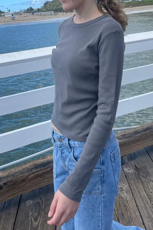Brandy Melville Tops Tori Long Sleeve Top Charcoal 8211 Women