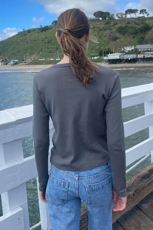 Brandy Melville Tops Tori Long Sleeve Top Charcoal 8211 Women