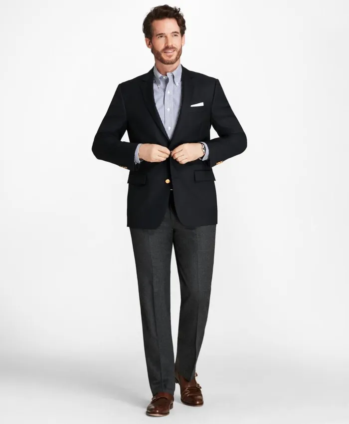 Brooks Brothers Blazers Country Club Regent Fit Saxxon Wool TwoButton Blazer Navy 8211 Men Brooks Brothers Blazers Country Club Regent Fit Saxxon Wool TwoButton Blazer Navy 8211 Men