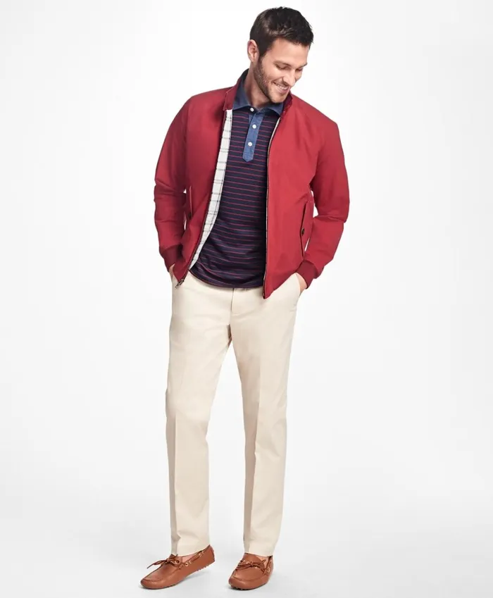 Brooks Brothers Casual Pants Clark Fit PieceDyed Supima Cotton Stretch Chinos Oatmeal 8211 Men