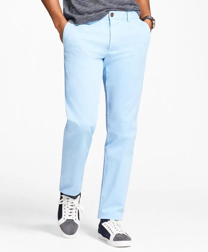 Brooks Brothers Casual Pants GarmentDyed Stretch Chinos Light Blue 8211 Men