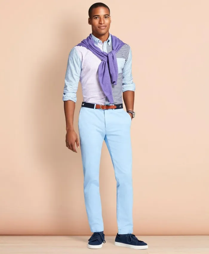 Brooks Brothers Casual Pants SlimFit GarmentDyed Stretch Chinos Light Blue 8211 Men Brooks Brothers Casual Pants SlimFit GarmentDyed Stretch Chinos Light Blue 8211 Men