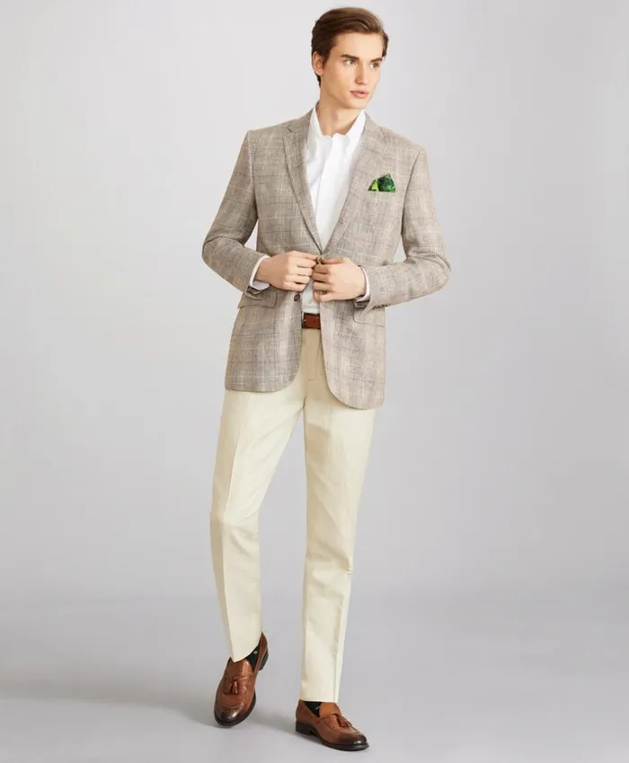 Brooks Brothers Casual Pants Soho Fit Linen And Cotton Chino Pants Oatmeal 8211 Men