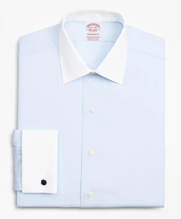 Brooks Brothers Dress Shirts Stretch Madison ClassicFit Dress Shirt NonIron Pinpoint Contrast Ainsley Collar French Cuff Light Blue 8211 Men Brooks Brothers Dress Shirts Stretch Madison ClassicFit Dress Shirt NonIron Pinpoint Contrast Ainsley Collar French Cuff Light Blue 8211 Men