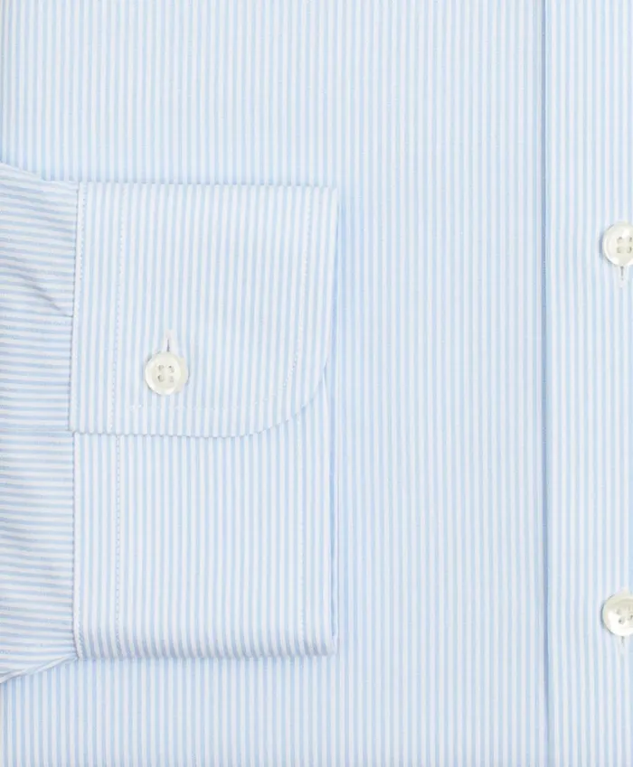 Brooks Brothers Dress Shirts Stretch Milano SlimFit Dress Shirt NonIron Poplin ButtonDown Collar Fine Stripe Light Blue 8211 Men Brooks Brothers Dress Shirts Stretch Milano SlimFit Dress Shirt NonIron Poplin ButtonDown Collar Fine Stripe Light Blue 8211 Men