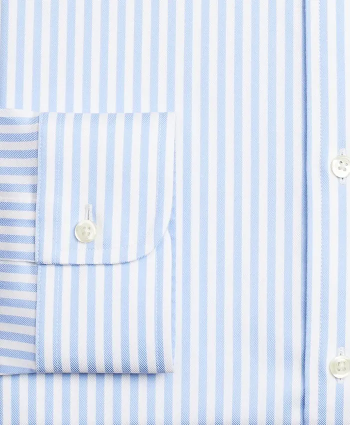 Brooks Brothers Dress Shirts Stretch Milano SlimFit Dress Shirt NonIron Twill ButtonDown Collar Bold Stripe Light Blue 8211 Men Brooks Brothers Dress Shirts Stretch Milano SlimFit Dress Shirt NonIron Twill ButtonDown Collar Bold Stripe Light Blue 8211 Men