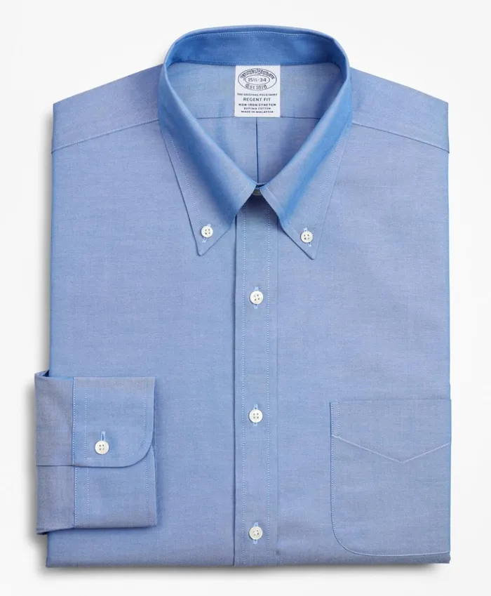 Brooks Brothers Dress Shirts Stretch Regent Fitted Dress Shirt NonIron Pinpoint ButtonDown Collar Blue 8211 Men Brooks Brothers Dress Shirts Stretch Regent Fitted Dress Shirt NonIron Pinpoint ButtonDown Collar Blue 8211 Men