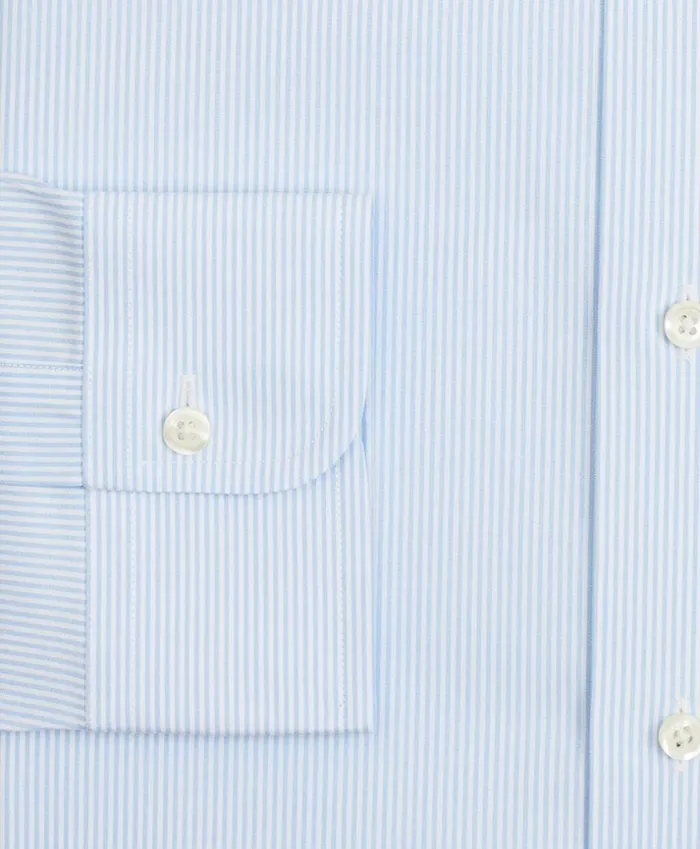 Brooks Brothers Dress Shirts Stretch Regent Fitted Dress Shirt NonIron Poplin Ainsley Collar Fine Stripe Light Blue 8211 Men Brooks Brothers Dress Shirts Stretch Regent Fitted Dress Shirt NonIron Poplin Ainsley Collar Fine Stripe Light Blue 8211 Men
