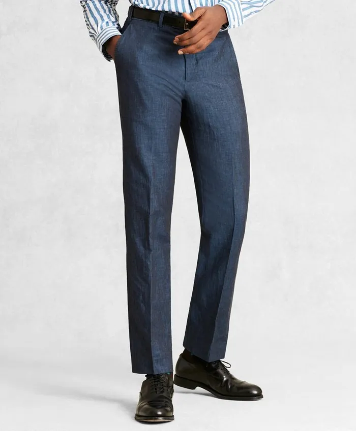 Brooks Brothers Dress Trousers Golden Fleece Linen Cotton Chino Trousers Navy 8211 Men Brooks Brothers Dress Trousers Golden Fleece Linen Cotton Chino Trousers Navy 8211 Men