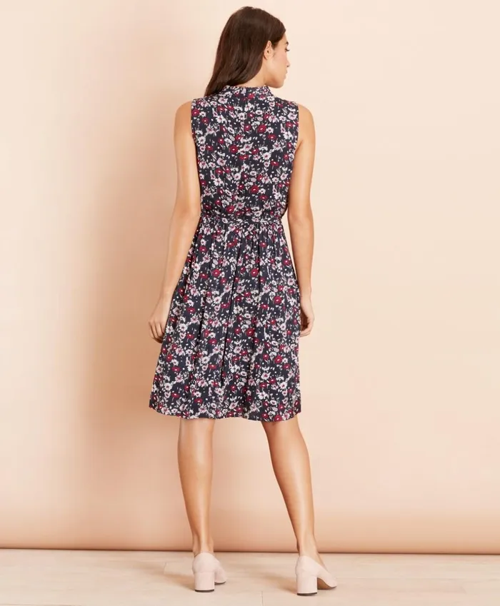 Brooks Brothers Dresses FloralPrint Crepe Dress Navymulti 8211 Women Brooks Brothers Dresses FloralPrint Crepe Dress Navymulti 8211 Women
