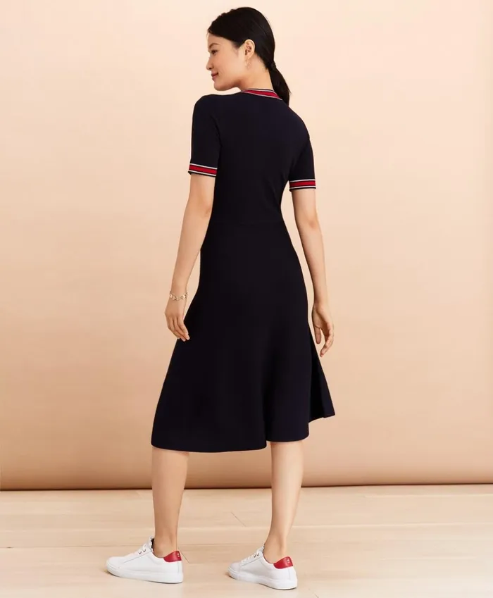 Brooks Brothers Dresses StripeTrimmed Midi Sweater Dress Navy 8211 Women Brooks Brothers Dresses StripeTrimmed Midi Sweater Dress Navy 8211 Women