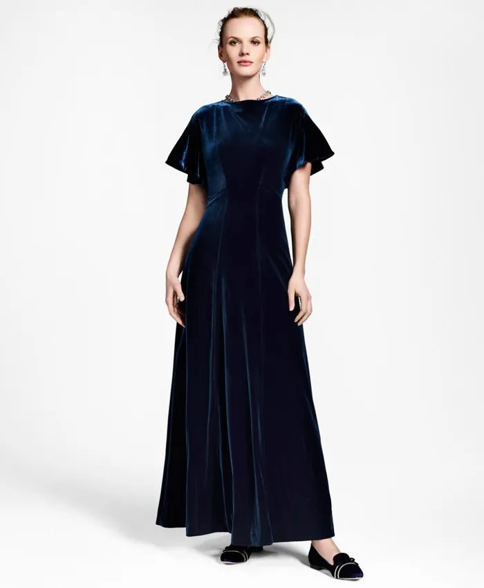 Brooks Brothers Dresses Velvet Gown Navy 8211 Women Brooks Brothers Dresses Velvet Gown Navy 8211 Women