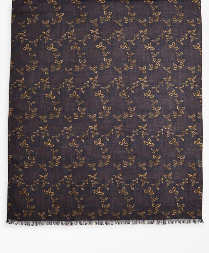 Brooks Brothers Hats Gloves and Scarves Leaf Print Scarf Navy 8211 Men Brooks Brothers Hats Gloves and Scarves Leaf Print Scarf Navy 8211 Men