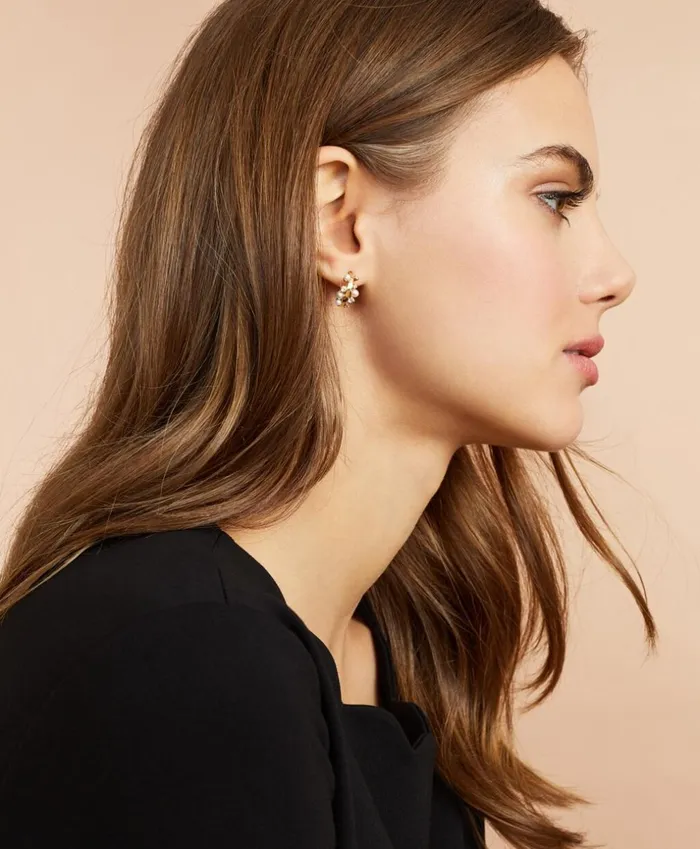 Brooks Brothers Jewelry DemiFine Freshwater Pearl and Crystal Hoop Earrings Gold 8211 Women Brooks Brothers Jewelry DemiFine Freshwater Pearl and Crystal Hoop Earrings Gold 8211 Women