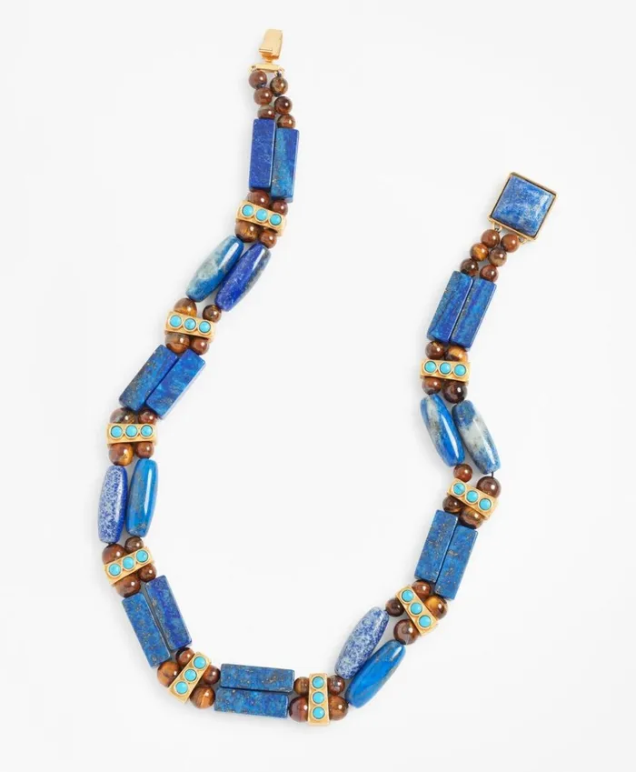 Brooks Brothers Jewelry Lapis Lazuli And Tiger039s Eye Necklace Bluegold 8211 Women Brooks Brothers Jewelry Lapis Lazuli And Tiger039s Eye Necklace Bluegold 8211 Women