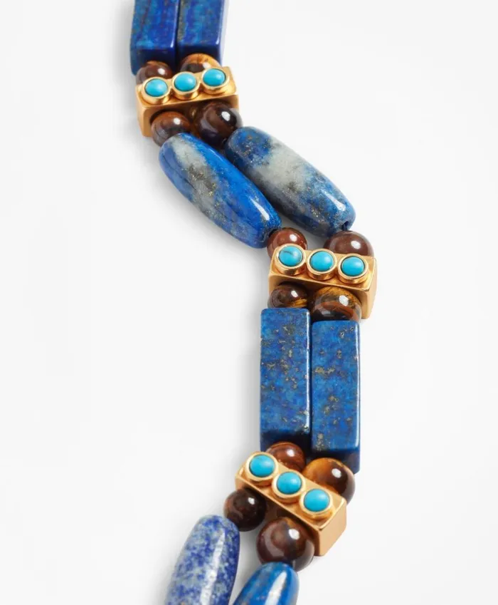 Brooks Brothers Jewelry Lapis Lazuli And Tiger039s Eye Necklace Bluegold 8211 Women Brooks Brothers Jewelry Lapis Lazuli And Tiger039s Eye Necklace Bluegold 8211 Women