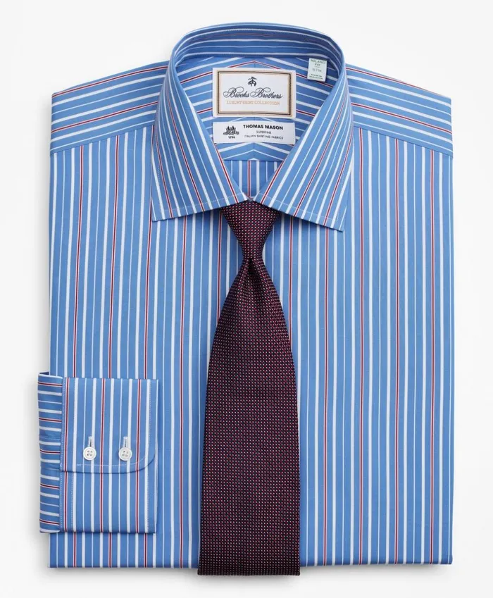 Brooks Brothers Luxury Shirts Luxury Collection Milano SlimFit Dress Shirt Franklin Spread Collar MultiStripe Blue 8211 Men Brooks Brothers Luxury Shirts Luxury Collection Milano SlimFit Dress Shirt Franklin Spread Collar MultiStripe Blue 8211 Men