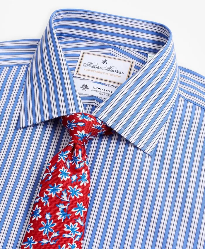 Brooks Brothers Luxury Shirts Luxury Collection Milano SlimFit Dress Shirt Franklin Spread Collar Outline Stripe Dark Blue 8211 Men Brooks Brothers Luxury Shirts Luxury Collection Milano SlimFit Dress Shirt Franklin Spread Collar Outline Stripe Dark Blue 8211 Men