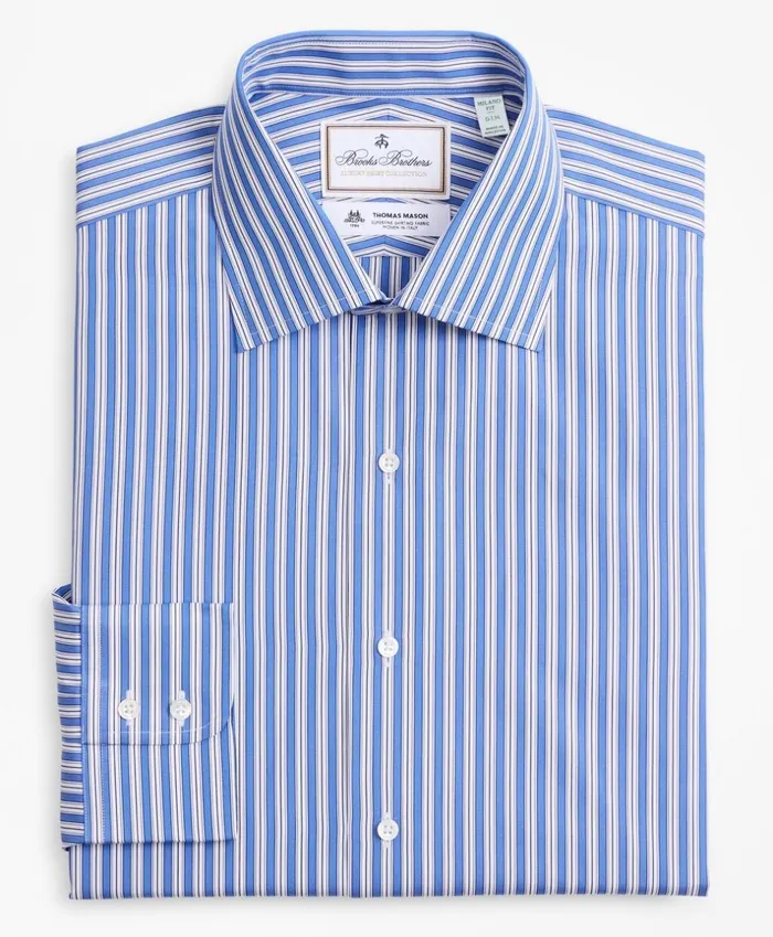 Brooks Brothers Luxury Shirts Luxury Collection Milano SlimFit Dress Shirt Franklin Spread Collar Outline Stripe Dark Blue 8211 Men Brooks Brothers Luxury Shirts Luxury Collection Milano SlimFit Dress Shirt Franklin Spread Collar Outline Stripe Dark Blue 8211 Men