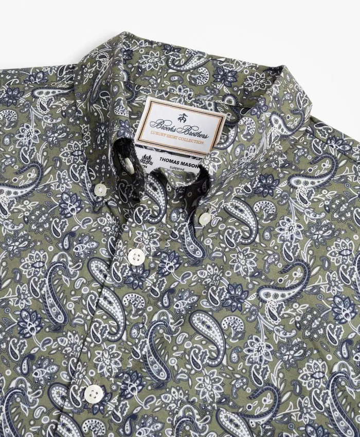 Brooks Brothers Luxury Shirts Luxury Collection Milano SlimFit Sport Shirt ButtonDown Collar Paisley Print Olive 8211 Men Brooks Brothers Luxury Shirts Luxury Collection Milano SlimFit Sport Shirt ButtonDown Collar Paisley Print Olive 8211 Men
