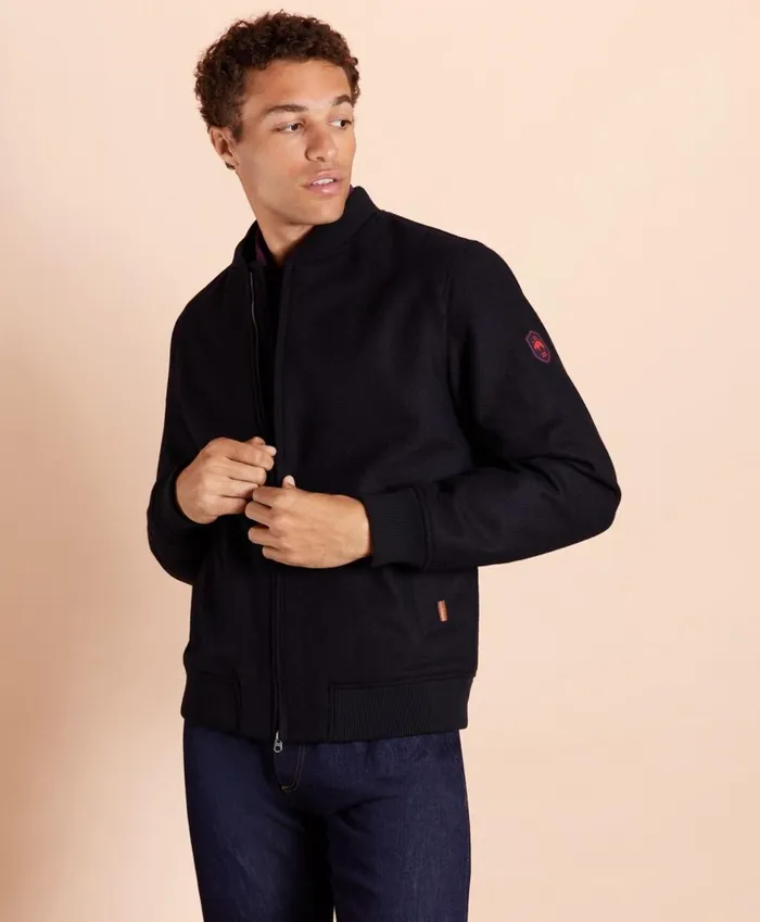 Brooks Brothers Outerwear Melton Wool Bomber Jacket Navy 8211 Men