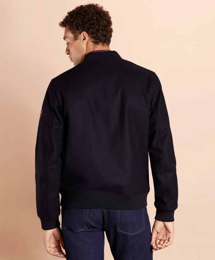 Brooks Brothers Outerwear Melton Wool Bomber Jacket Navy 8211 Men Brooks Brothers Outerwear Melton Wool Bomber Jacket Navy 8211 Men