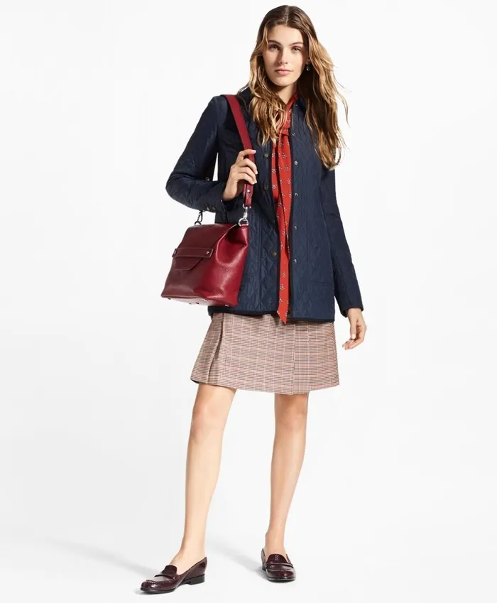 Brooks Brothers Outerwear WaterRepellent DiamondQuilted Car Coat Navy 8211 Women Brooks Brothers Outerwear WaterRepellent DiamondQuilted Car Coat Navy 8211 Women