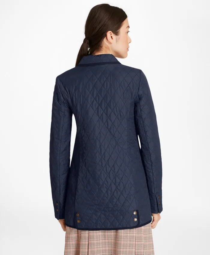 Brooks Brothers Outerwear WaterRepellent DiamondQuilted Car Coat Navy 8211 Women Brooks Brothers Outerwear WaterRepellent DiamondQuilted Car Coat Navy 8211 Women