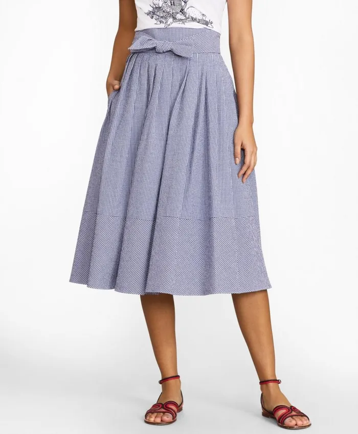 Brooks Brothers Pants Skirts and Shorts Gingham Seersucker Pleated Skirt Navywhite 8211 Women Brooks Brothers Pants Skirts and Shorts Gingham Seersucker Pleated Skirt Navywhite 8211 Women
