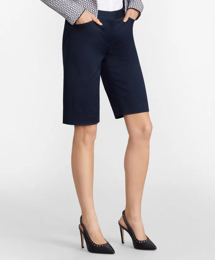 Brooks Brothers Pants Skirts and Shorts Stretch Cotton Twill Bermuda Shorts Navy 8211 Women