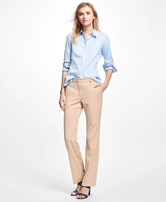 Brooks Brothers Petites Petite NonIron Fitted Dress Shirt Blue 8211 Women Brooks Brothers Petites Petite NonIron Fitted Dress Shirt Blue 8211 Women
