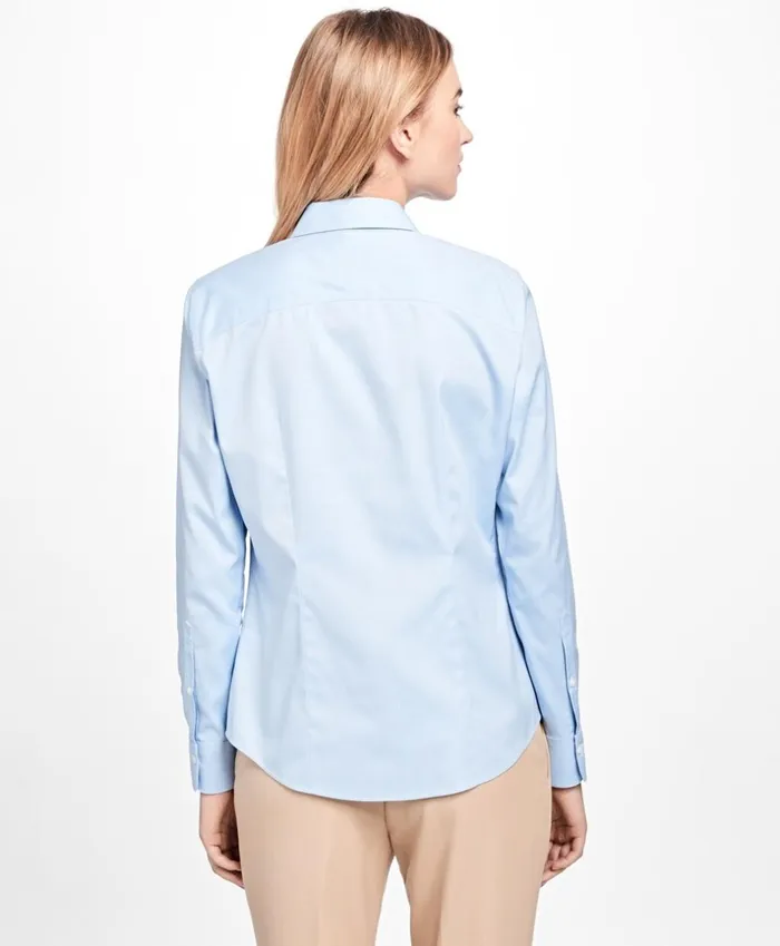 Brooks Brothers Petites Petite NonIron Fitted Dress Shirt Blue 8211 Women Brooks Brothers Petites Petite NonIron Fitted Dress Shirt Blue 8211 Women