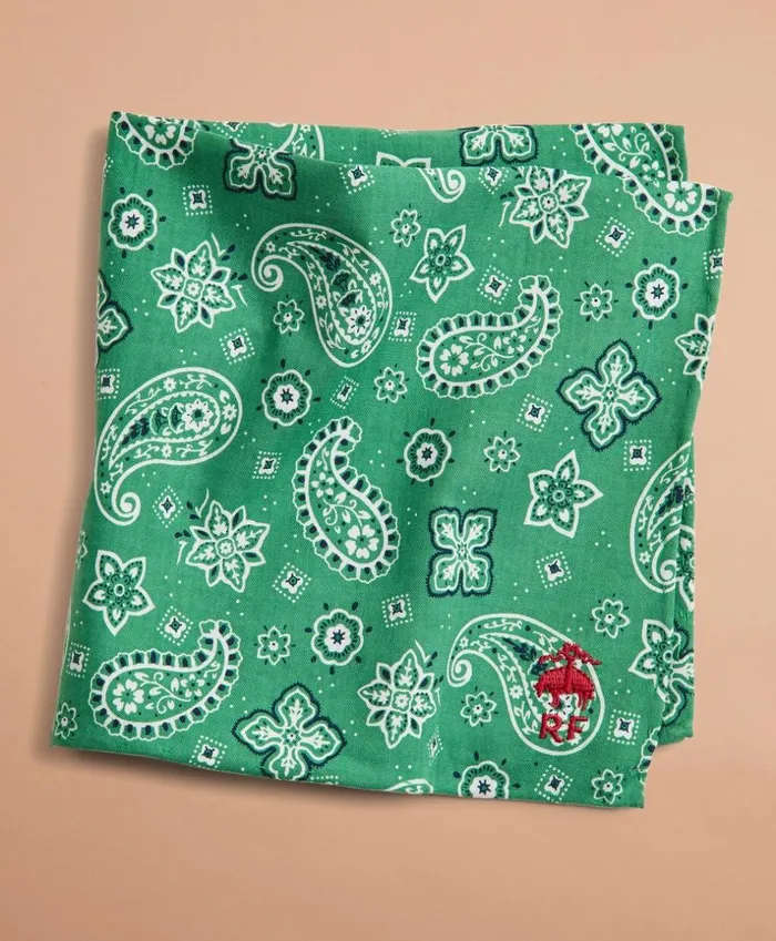 Brooks Brothers Pocket Squares and Handkerchiefs Paisley Cotton Pocket Square Green 8211 Men Brooks Brothers Pocket Squares and Handkerchiefs Paisley Cotton Pocket Square Green 8211 Men