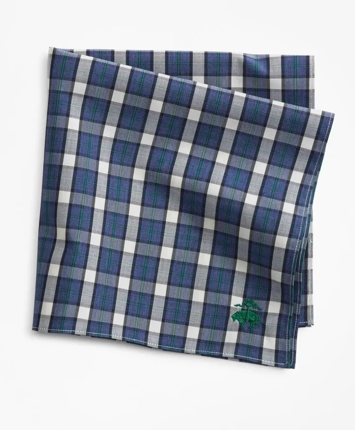 Brooks Brothers Pocket Squares and Handkerchiefs Supima Cotton Check Pocket Square Navy 8211 Men Brooks Brothers Pocket Squares and Handkerchiefs Supima Cotton Check Pocket Square Navy 8211 Men