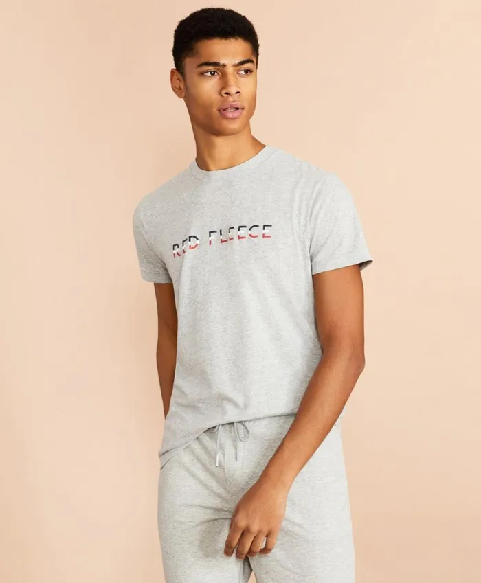 Brooks Brothers Polos and TShirts Jersey Cotton Red Fleece Graphic TShirt Grey 8211 Men Brooks Brothers Polos and TShirts Jersey Cotton Red Fleece Graphic TShirt Grey 8211 Men