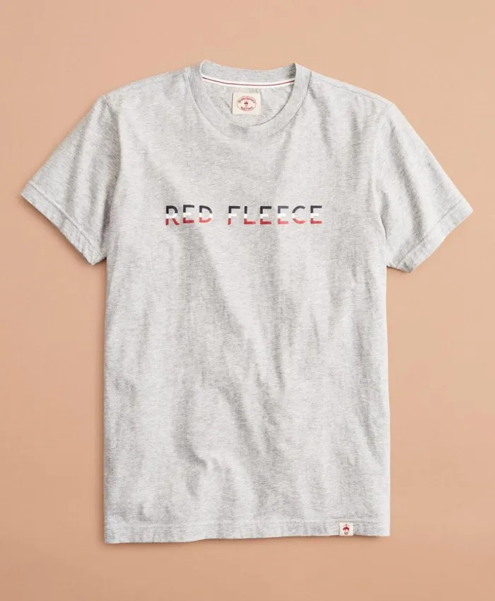 Brooks Brothers Polos and TShirts Jersey Cotton Red Fleece Graphic TShirt Grey 8211 Men Brooks Brothers Polos and TShirts Jersey Cotton Red Fleece Graphic TShirt Grey 8211 Men