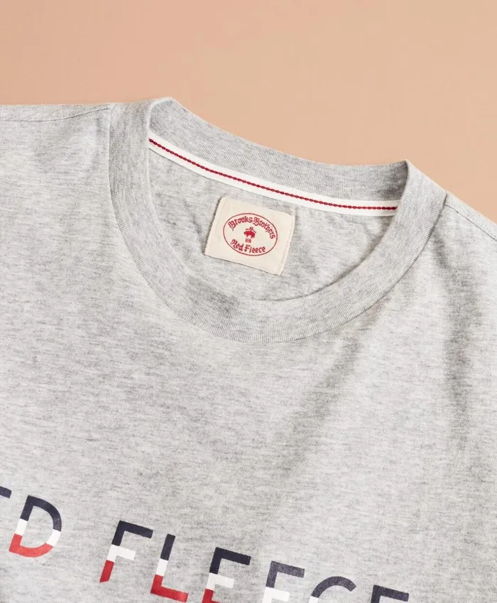 Brooks Brothers Polos and TShirts Jersey Cotton Red Fleece Graphic TShirt Grey 8211 Men Brooks Brothers Polos and TShirts Jersey Cotton Red Fleece Graphic TShirt Grey 8211 Men