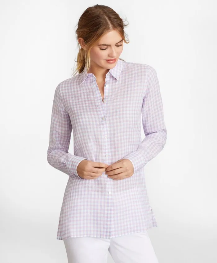 Brooks Brothers Shirts and Tops Gingham Irish Linen Tunic Pinkblue 8211 Women Brooks Brothers Shirts and Tops Gingham Irish Linen Tunic Pinkblue 8211 Women